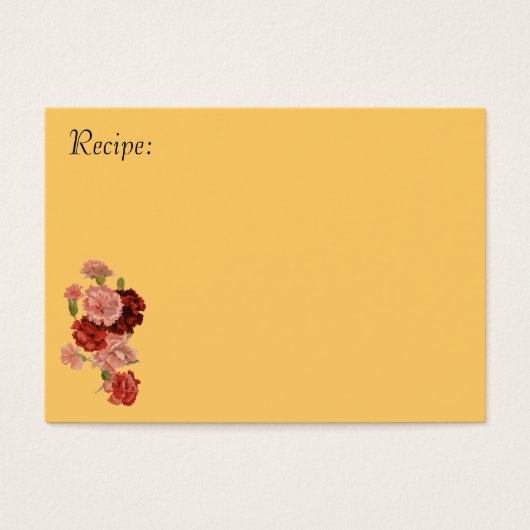 Red and Pink Carnation Recipe Card (Front)