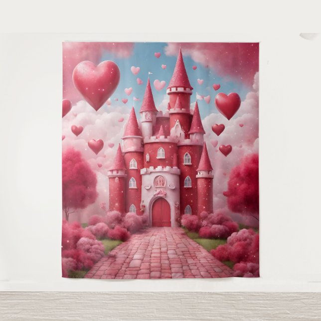 Red and Pink Castle Backdrop (Front)