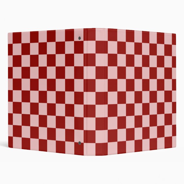 Red and Pink Checkerboard 3 Ring Binder (Background)