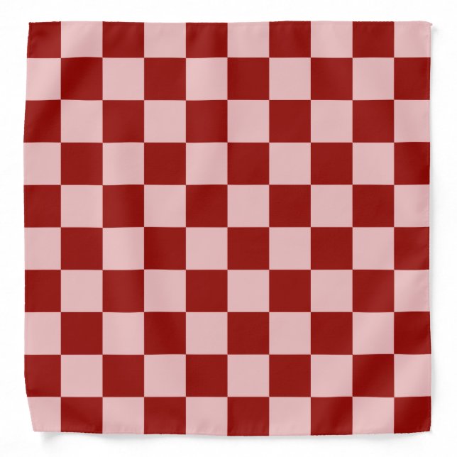 Red and Pink Checkerboard Bandana (Front)