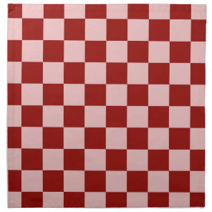 Red and Pink Checkerboard Cloth Napkin