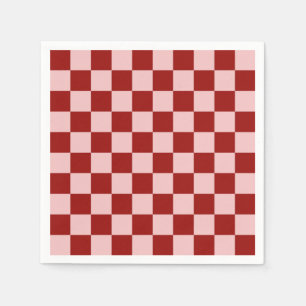 Red and Pink Checkerboard Napkins