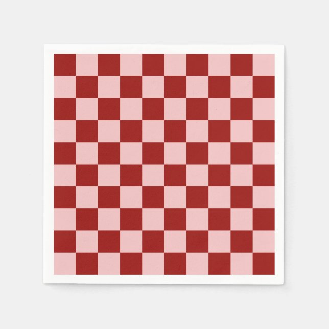 Red and Pink Checkerboard Napkins (Front)
