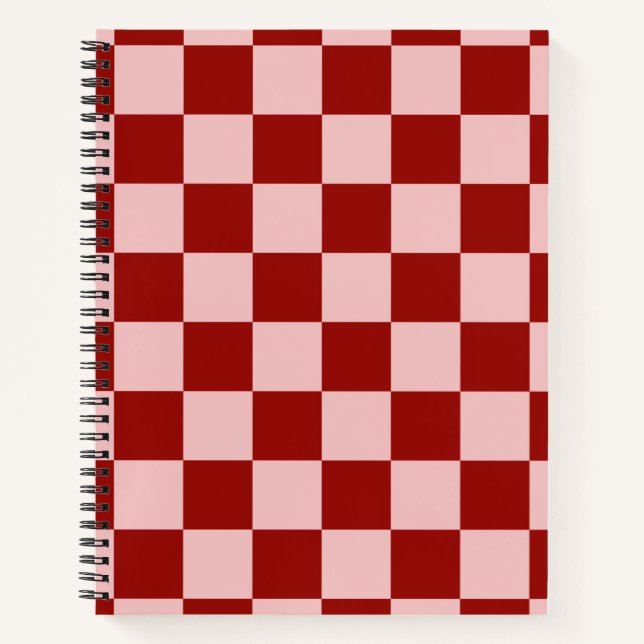 Red and Pink Checkerboard Notebook (Front)