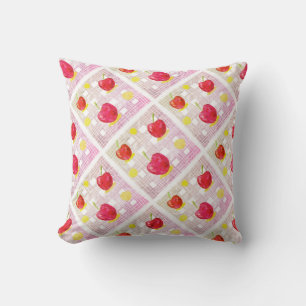 Red and Pink Cherry Mix Throw Pillow