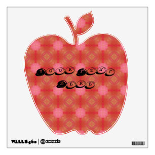 Red and pink customizable wall decal - Apple