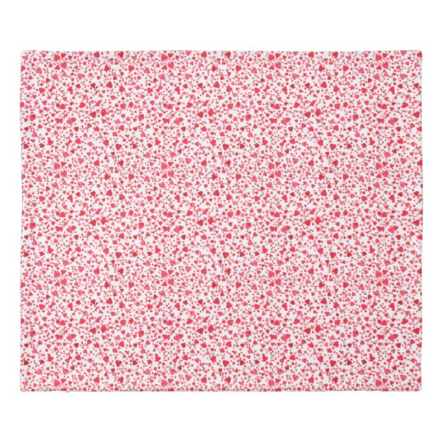 Red and Pink Cute Confetti Hearts Pattern King Duvet Cover (Back)