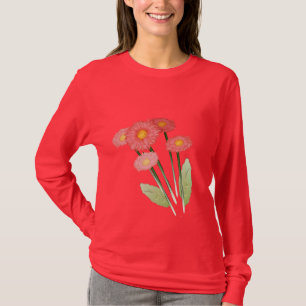red and pink daisy design T-Shirt