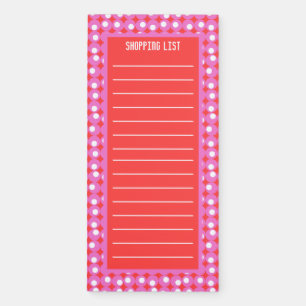 Red and Pink Doodle Polka Dots Magnetic Notepad