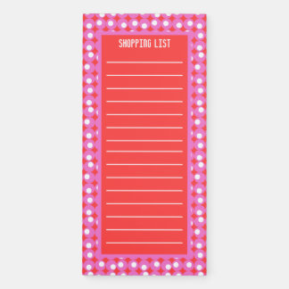 Red and Pink Doodle Polka Dots Magnetic Notepad