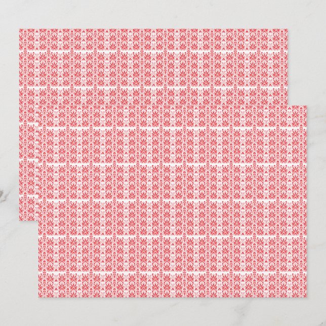 Red and pink floral graphics featuring geraniums i thank you card (Front/Back)