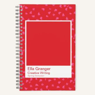 Red and Pink Floral Notebook