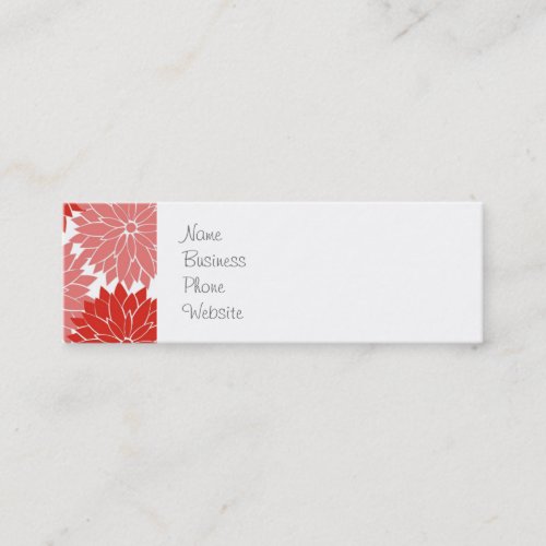 Red and Pink Flower Blossoms Floral Print Business Card Template