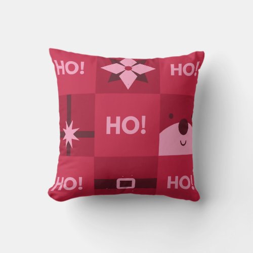 Red and Pink Friendly Christmas Pillow Throw Pillow