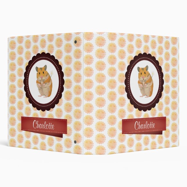 Red and Pink Girls Hamster Binder (Background)