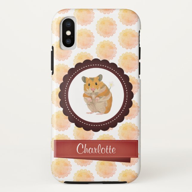 Red and Pink Girls Hamster Case-Mate iPhone Case (Back)