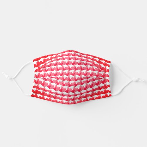 red and pink heart pattern adult cloth face mask