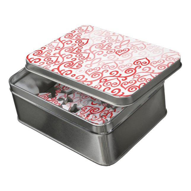Red and Pink Heart Pattern Jigsaw Puzzle (Lid Open)