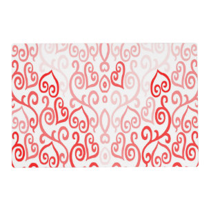 Red and Pink Heart Pattern Placemat