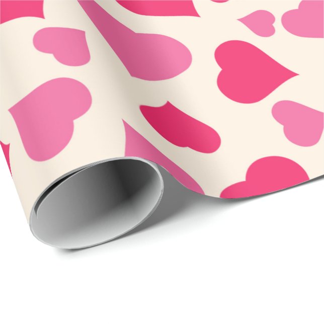 Red and Pink Hearts Gift Wrapping Paper (Roll Corner)