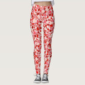 Hearts Red & White - trendy Love / Retro fashion Leggings