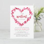 Red and Pink Hearts Little Sweetheart Baby Shower Invitation (Standing Front)