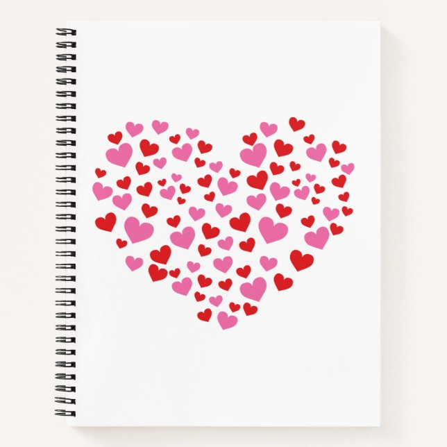 Red And Pink Hearts Notebook (Front)