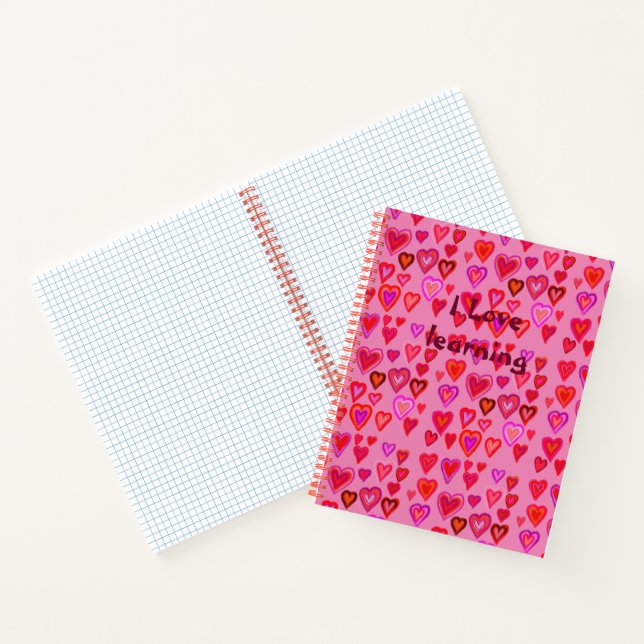 Red and pink hearts  notebook (Inside)