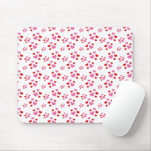Red And Pink Hearts Pattern Mouse Pad