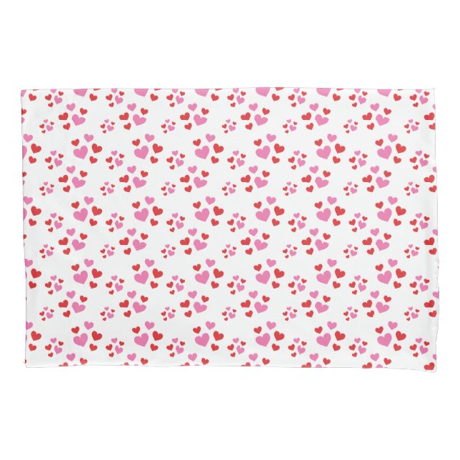 Red And Pink Hearts Pattern Pillow Case (Front)