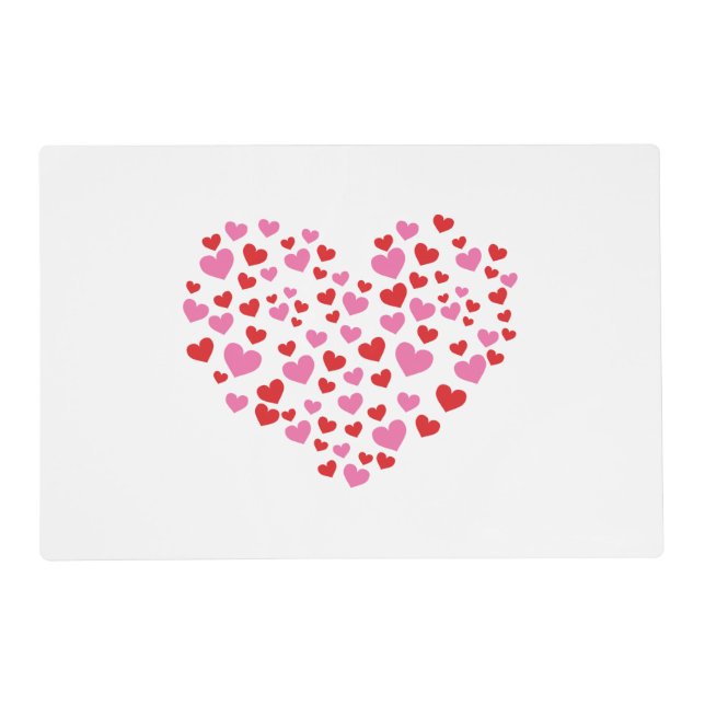 Red And Pink Hearts Placemat (Front)