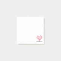 Cute white red big Heart chic Valentine's day Post-it Notes