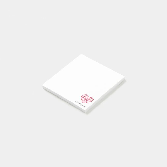 Red And Pink Hearts Post-it Notes (Angled)