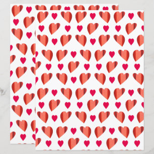 Red and Pink Hearts Scrapbook Paper