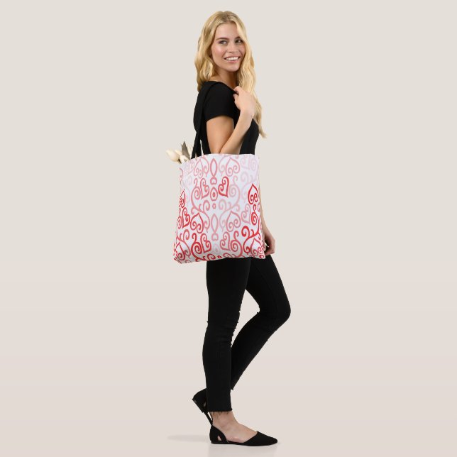 Red and Pink Hearts Tote Bag (On Model)