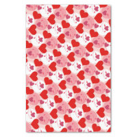 Red and Pink Hearts Valentines Day Pattern Romance Tissue Paper