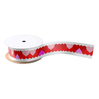 Red and Pink Hearts Valentine's Day   Satin Ribbon