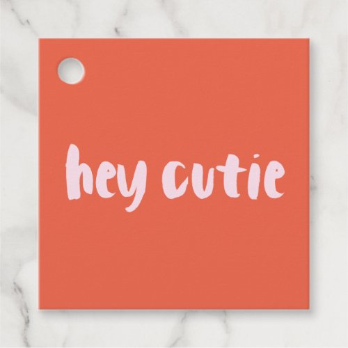 Red and Pink Hey Cutie XOXO Valentine Gift Tags