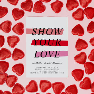 Red and Pink Highlights Valentine's Day Party Invitation