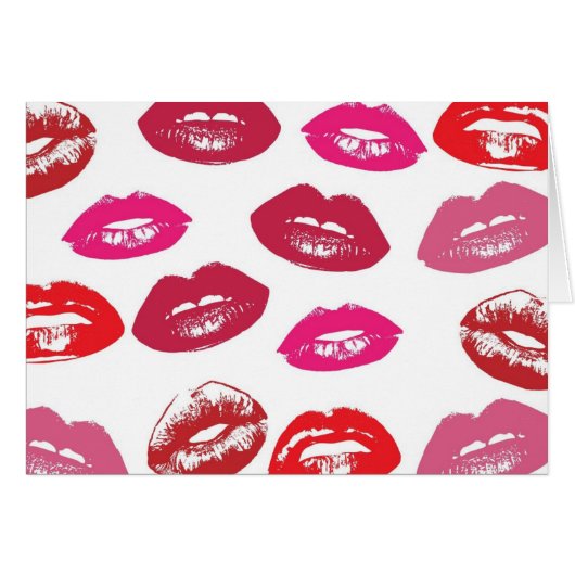 Red and Pink Lips Pattern Cards (Front Horizontal)