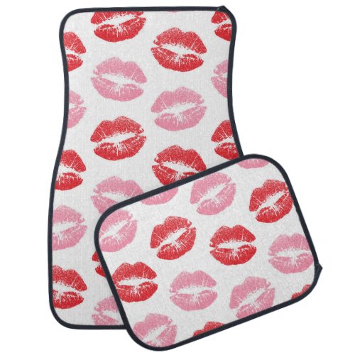 Red and Pink Lips Pattern Of Lips Lipstick Kiss Car Floor Mat