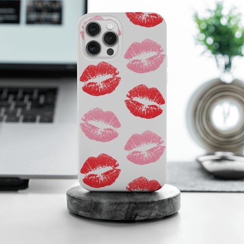 Red and Pink Lips Pattern Of Lips Lipstick Kiss iPhone 15 Pro Max Case