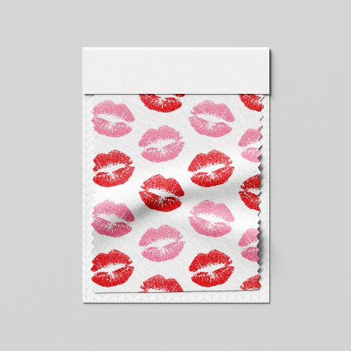 Red and Pink Lips, Pattern Of Lips, Lipstick, Kiss Fabric