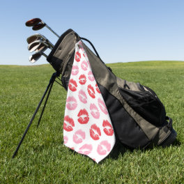Red and Pink Lips, Pattern Of Lips, Lipstick, Kiss Golf Towel