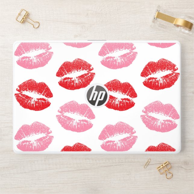 Red and Pink Lips, Pattern Of Lips, Lipstick, Kiss HP Laptop Skin (Desk)