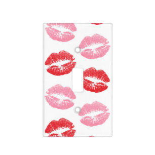 Red and Pink Lips, Pattern Of Lips, Lipstick, Kiss Light Switch Cover