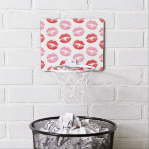 Red and Pink Lips, Pattern Of Lips, Lipstick, Kiss Mini Basketball Hoop