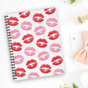 Red and Pink Lips, Pattern Of Lips, Lipstick, Kiss Notebook