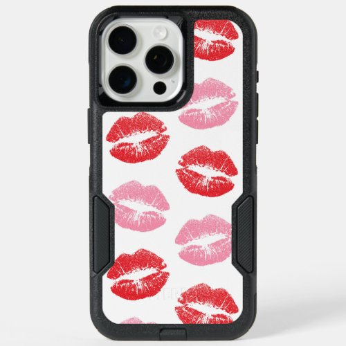 Red and Pink Lips Pattern Of Lips Lipstick Kiss iPhone 15 Pro Max Case