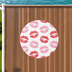 Red and Pink Lips, Pattern Of Lips, Lipstick, Kiss Outdoor Rug